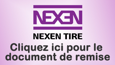 Remise de 50$ sous forme de carte prépayée Visa Nexen à l'achat de 4 pneus sélectionnés