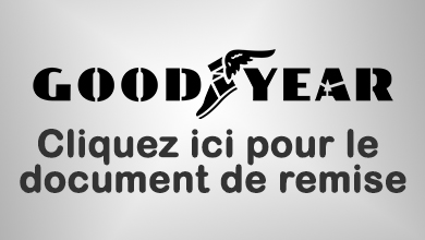 Remise  jusqu'à 100$ sous forme de carte prépayée MasterCard, à l'achat de 4 pneu Goodyear sélectionnés