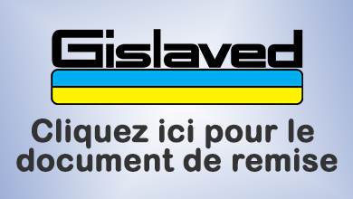 Remise  de 40$ sous forme de carte prépayée Visa, à l'achat de 4 pneu Gislaved sélectionnés