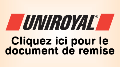 Remise de 30$ à l'achat de 4 pneus Uniroyal sélectionnés